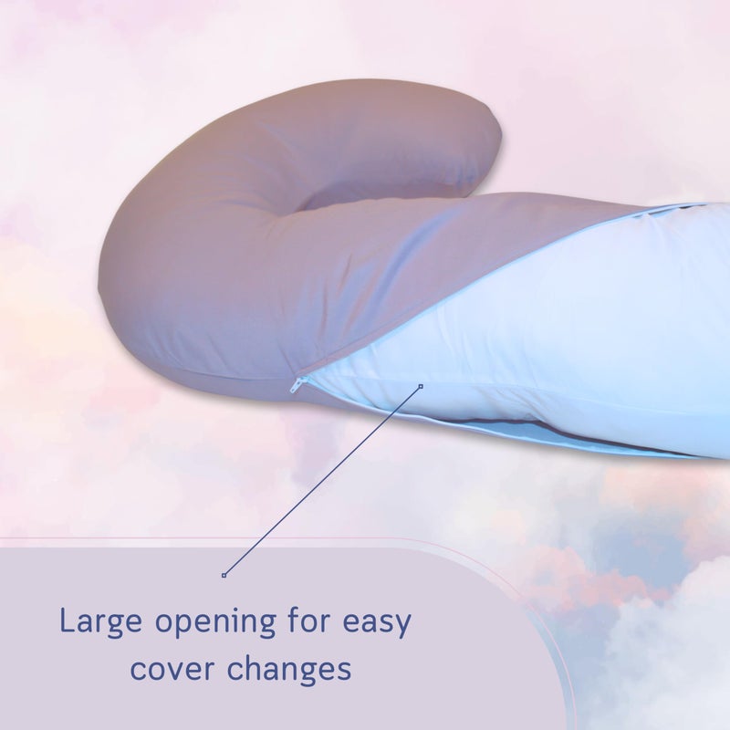 The Daisy Bee New Microfiber Zippered Replacement Maternity Body Pillow Cover (Grey) - Image 5